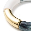 Curved Tube Beads Stretch Bracelet for Girl Women BJEW-JB06941-01-4