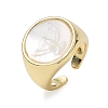 Brass & White Shell Cuff Open Rings KK-CBA56EF-42D-G-4