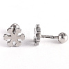 Tarnish Resistant 201 Stainless Steel Barbell Cartilage Earrings EJEW-R147-24-4