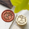 Golden Tone Wax Seal Brass Stamp Head DIY-B079-01G-K-1