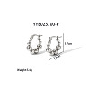 304 Stainless Steel Round Beaded Hoop Earrings for Women SN2323-4-1