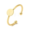 Rack Plating Brass Open Cuff Pad Ring Settings KK-F873-39G-3