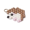 2Pcs 2 Styles Beaded Apple & Hedgehog Charms PALLOY-MZ01094-4