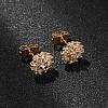 Brass Micro Pave Cubic Zirconia Stud Earrings for Women EJEW-F418-03G-2