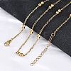 304 Stainless Steel Double Round Rope Chain Necklaces NJEW-C073-06G-2