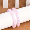 Dyed Natural Selenite Round Beaded Stretch Bracelets for Women G-U005-02I-3