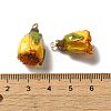 Preserved Rose with Golden Alloy Pendants LS-FIND-M010-01C-3