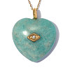 304 Stainless Steel with Amazonite & Crystal Rhinestone Pendants GG-OY001-01G-01-1