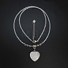 Natural Gemstone Heart Pendant Colorful Glass Seed Beads Beaded Necklaces for Women VA8487-3-2