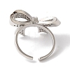 Bowknot Brass Micro Pave Clear Cubic Zirconia Open Cuff Rings for Women LS-RJEW-C098-17P-3