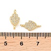 Religion Brass Micro Pave Clear Cubic Zirconia Hamsa Hand Links Connector Charms KK-C162-039G-3