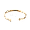 Ion Plating(IP) 304 Stainless Steel 3 Line Open Cuff Bangles for Women BJEW-S155-01G-3