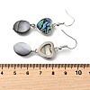 Brass Abalone Shell Black shell Dangle Earrings EJEW-D313-01P-6