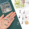 28Pcs 7 Colors Alloy Rhinestone European Dangle Charms FIND-CA0006-83-3