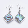 Abalone Shell/Paua Shell Dangle Earrings EJEW-F147-A12-1