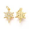 Brass Micro Pave Clear Cubic Zirconia Charms ZIRC-O036-06G-2