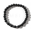 Natural Lava Rock Round Beads Stretch Bracelets for Men WJ7927-5