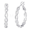 Fashionable S925 Silver Twisted Zirconia Earrings High-end Design Ear Hoops LF6799-2-1