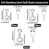 150Pcs 3 Style 304 Stainless Steel Ball Chain Connectors STAS-BBC0002-64-2