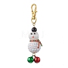 Christmas Snowman Resin Rhinestone & Glass Seed Beads Pendant Decorations HJEW-MZ00076-1