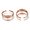 Brass Micro Pave Clear Cubic Zirconia Cuff Rings RJEW-C100-20RG-1
