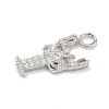 Brass Micro Pave Clear Cubic Zirconia Pendants KK-H528-04B-P-2