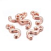 Rose Gold Plated Alloy Letter Pendants X-PALLOY-J718-01RG-S-2