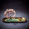 Natural Rose Quartz with Green Aventurine Chips with Brass Incense Burner Holder DJEW-G027-19RG-03-4