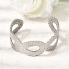 25.5MM 304 Stainless Steel Hollow Leaf Wide Cuff Bangles for Women SA-CBAB767-29P-2