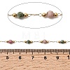 Handmade Natural Indian Agate & 316 Stainless Steel Round Link Chains CHS-L033-07G-04-2