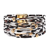 Imitation PU Leather Cord Multi-strand Bracelets for Women Girl WG4D46A-21-1