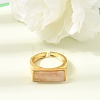 Brass with Natural Quartz Crystal Cuff Open Rings for Women GG-CBA0B5A-04G-07-2