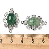 Natural Green Strawberry Quartz Faceted Oval Connector Charms G-G181-06P-02-3