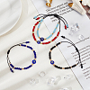 4Pcs 4 Colors Glass & Plastic Evil Eye Braided Bead Bracelets Set BJEW-AN0001-27-7