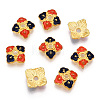 4-Petal Alloy Enamel Bead Caps X1-ENAM-TAC0023-08-2