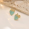 304 Stainless Steel Enamel Stud Earrings WG7643B-03-1