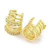 Brass Micro Pave Cubic Zirconia Cuff Earrings EJEW-C104-041G-2