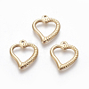 Vacuum Plating 304 Stainless Steel Open Heart Pendants STAS-I101-38G-1