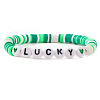 Lucky Acrylic & Polymer Clay Heishi Beads Stretch Bracelets for Women BK9964-9-1