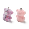 Flocking Opaque Resin Pendants RE-CBAC5B2-03P-2