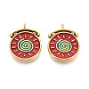 304 Stainless Steel Enamel Pendants STAS-N124-35B-G-1