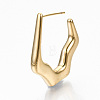 Brass Half Hoop Earrings KK-R117-023-NF-4