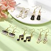 Golden Alloy Enamel Dangle Earrings for Women EJEW-JE05657-2