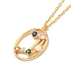 Colorful Cubic Zirconia Constellation Pendant Necklace NJEW-H166-01J-2