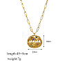 Mother's Day 304 Stainless Steel Pave Cubic Zirconia Irregular Disc with Hollow Word MAMA Pendant Necklaces for Women WGBC73E-01-1