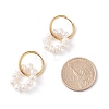 Natural Pearl Beaded Ring Shape Hoop Earring EJEW-JE04696-5