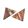 Opaque Resin & Walnut Wood Pendants RESI-T060-57M-2