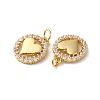 Rack Plating Brass Pave Cubic Zirconia Pendants KK-O142-32G-3