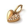 304 Stainless Steel Micro Pave Clear Cubic Zirconia Charms CU-CBA703A-04G-02-2