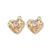 Valentine's Day Brass Micro Pave Cubic Zirconia Charms KK-P355-15G-02-1